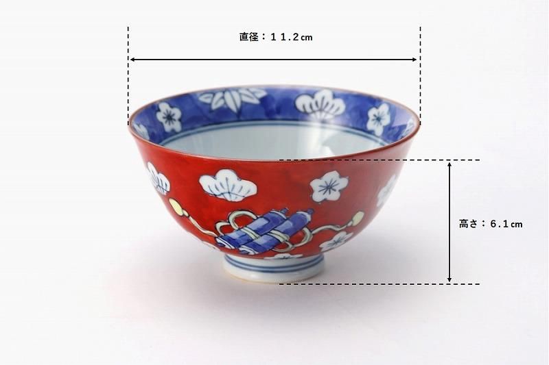 徳七窯 染錦赤濃宝袋 茶付(小) 徳七窯 染錦赤濃宝袋 茶付(小)