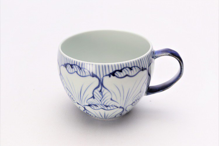 ☆そうた窯　染付花弁紋　丸スープカップ(青) 画像メイン
