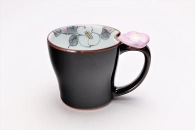 ☆仙右ェ門窯　花絵蒔　花マグカップ(小)　紫