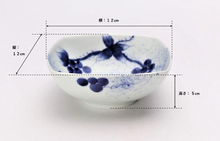 有田焼文山窯染付寿紋24cm正角特大蓋物　buz0350 有田焼文山窯染付寿紋24cm正角特大蓋物buz0350
