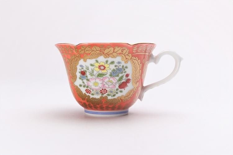幸楽窯 錦緋色ベルサイユ コーヒーC/S 幸楽窯 錦緋色ベルサイユ コーヒーC/S
