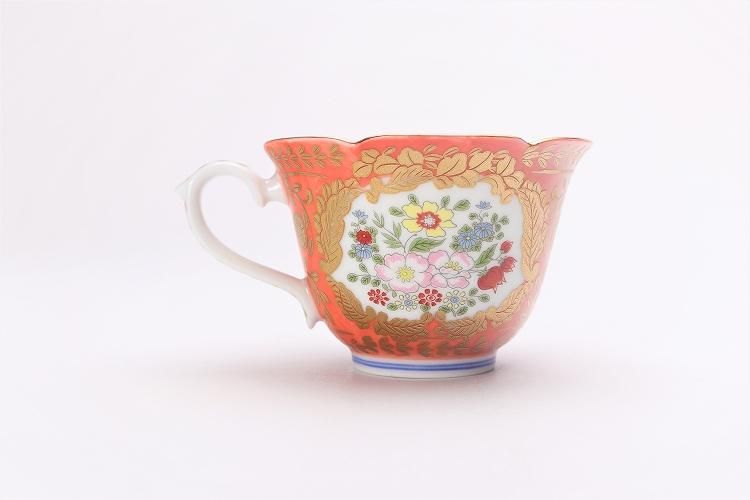幸楽窯 錦緋色ベルサイユ コーヒーC/S