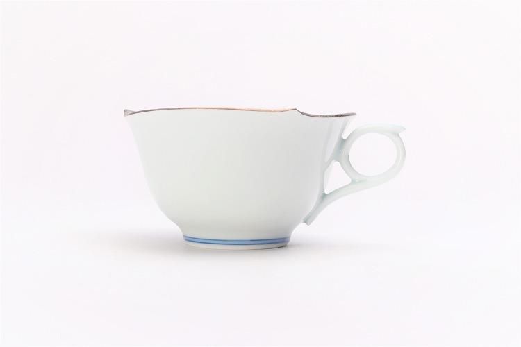 文山窯 プラチナ牡丹 輪花コーヒーC/S 文山窯 プラチナ牡丹 輪花コーヒーC/S
