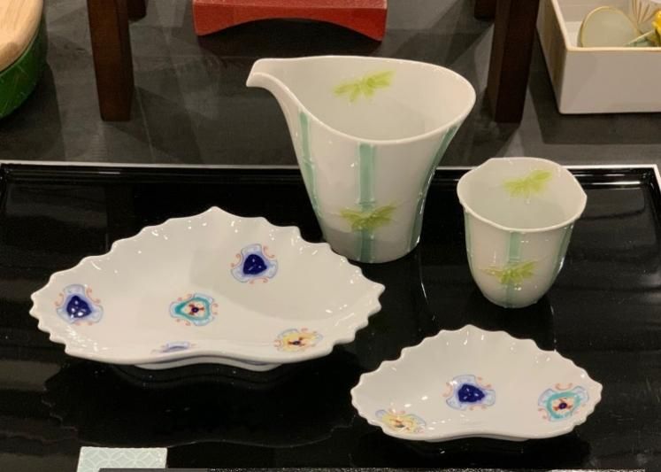 文山製陶 白釉竹 片手酒器 文山製陶 白釉竹 片手酒器