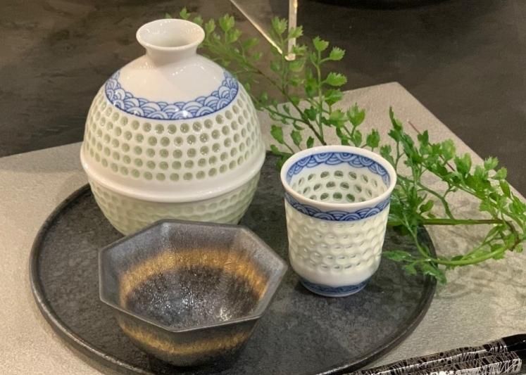 丹心窯 水晶青海波 徳利