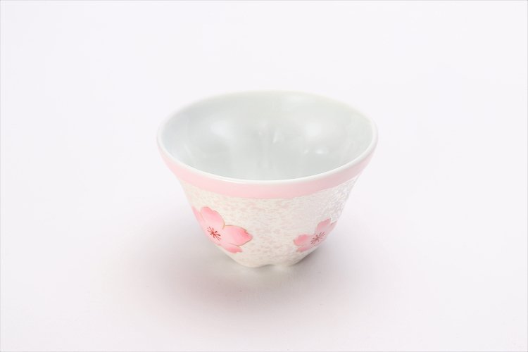 ☆田清窯　薄ピンク釉虹彩桜　茶器セット 画像サブ2