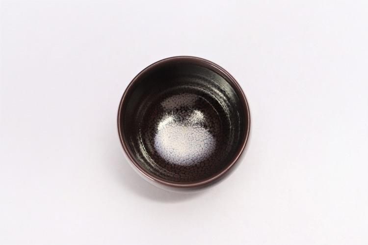 真右衛門作　茶碗　油滴天目 真右ェ門窯 油滴天目(銀) ぐい呑(中)(木箱付)