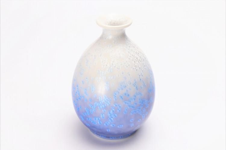 真右ェ門窯 藍染水滴 半酒器(木箱付)