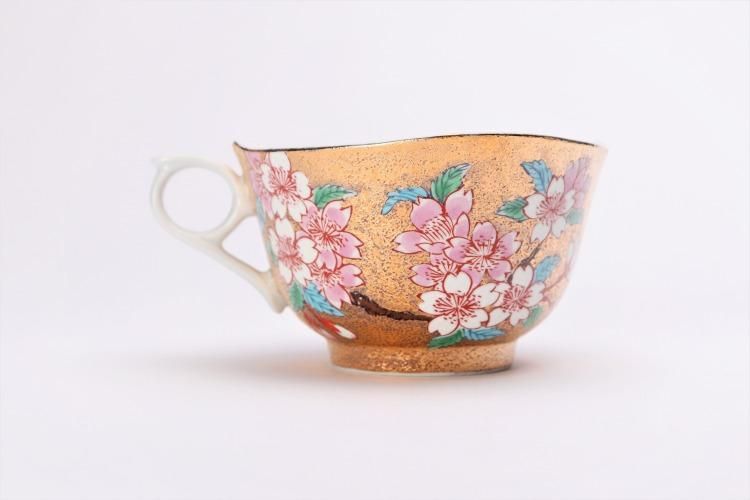 有田焼 金龍窯 江口天童 コーヒーカップ　金彩桜絵 珈琲碗　共箱 Amazon | 有田焼 金龍窯 江口天童 コーヒーカップ 金彩桜絵 珈琲