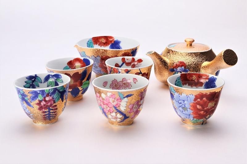 △金龍窯 金彩牡丹 茶器セット(木箱付) - 有田焼の通販サイト 丸 △金龍窯 金彩牡丹 茶器セット(木箱付) - 有田焼の通販サイト 丸