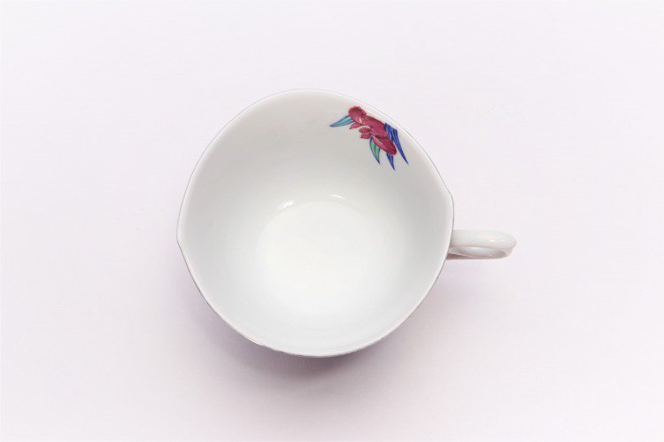 □金龍窯　プラチナ菖蒲　コーヒー碗(木箱付) 画像サブ6