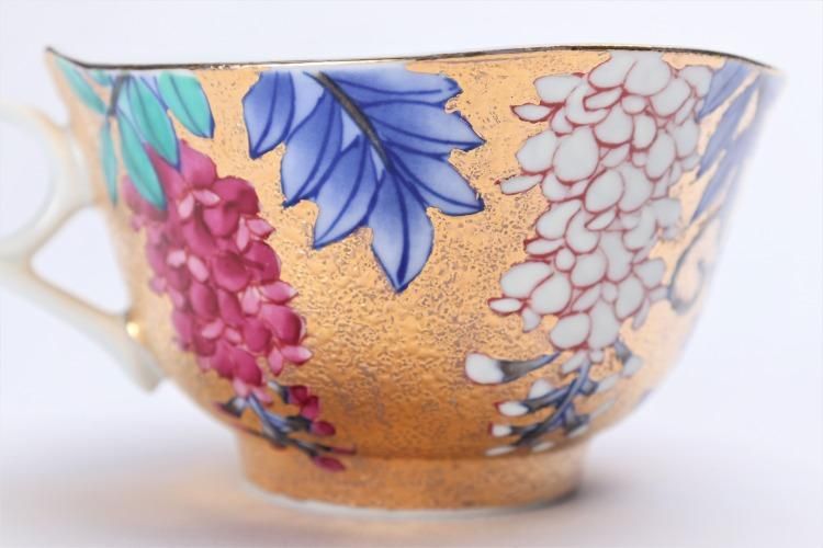 金龍窯 金彩藤 コーヒー碗(木箱付)