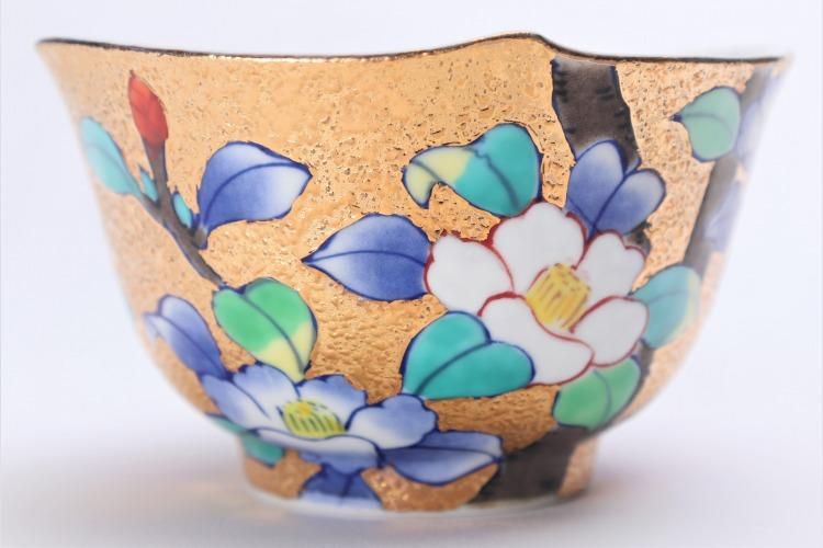 金龍窯 金彩椿 コーヒー碗(木箱付) 金龍窯 金彩椿 コーヒー碗(木箱付)