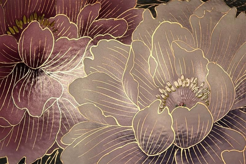 □金龍窯 金彩牡丹桜図陶額 - 有田焼の通販サイト 丸兄商社