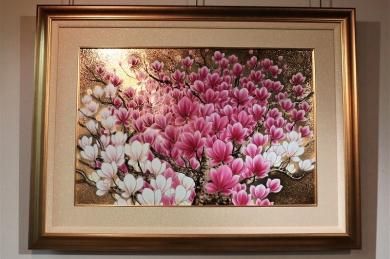 佐賀　嬉野 琥山窯　鉄線絵　陶額 佐賀 嬉野 琥山窯 鉄線絵 陶額 - メルカリ