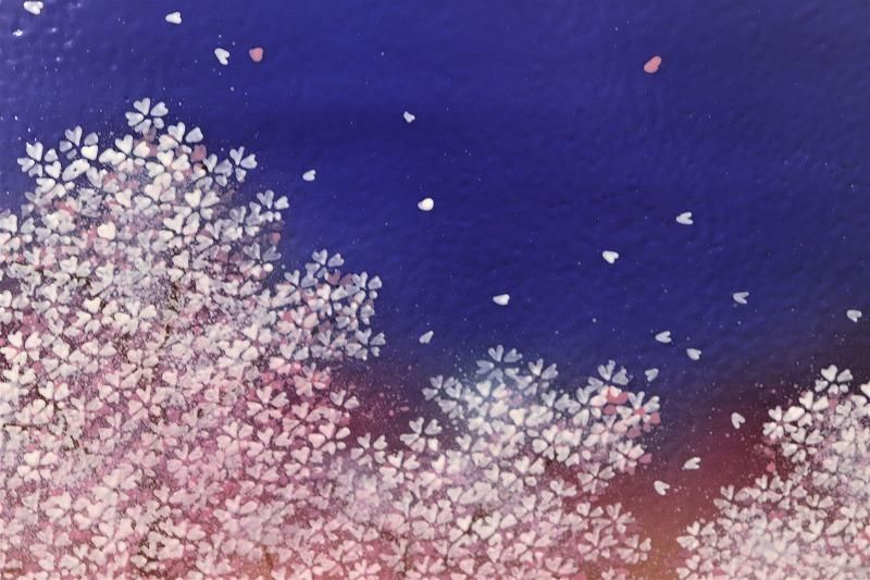 □金龍窯 金彩赤富士桜三ツ切陶額（木台付） - 有田焼の通販