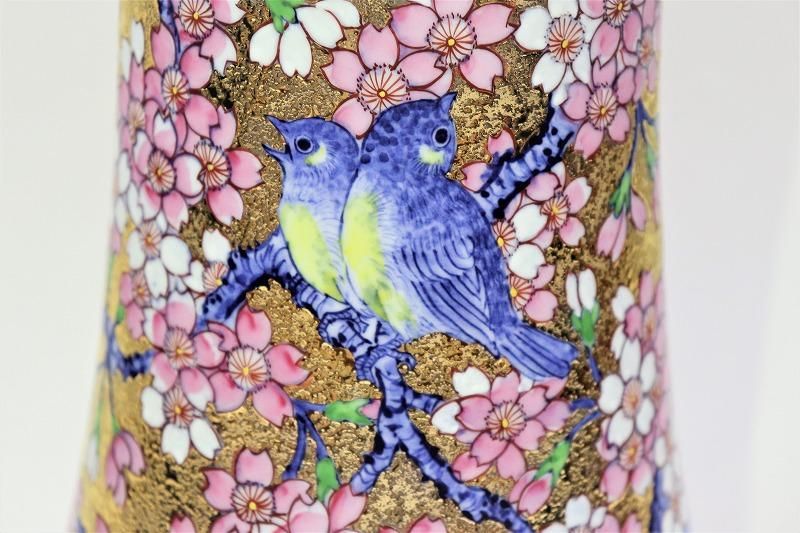 セール 一番安い ウィーン窯】瑠璃金彩花瓶台 （□金龍窯 ハンドペイント 一双 コレクション