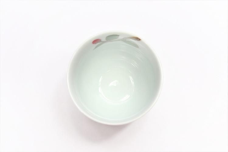 誕生花シリーズ 赤椿 茶碗・湯呑セット (1月誕生花)(化粧箱入り)