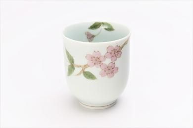 〇誕生花シリーズ　桜　湯呑　(4月誕生花)