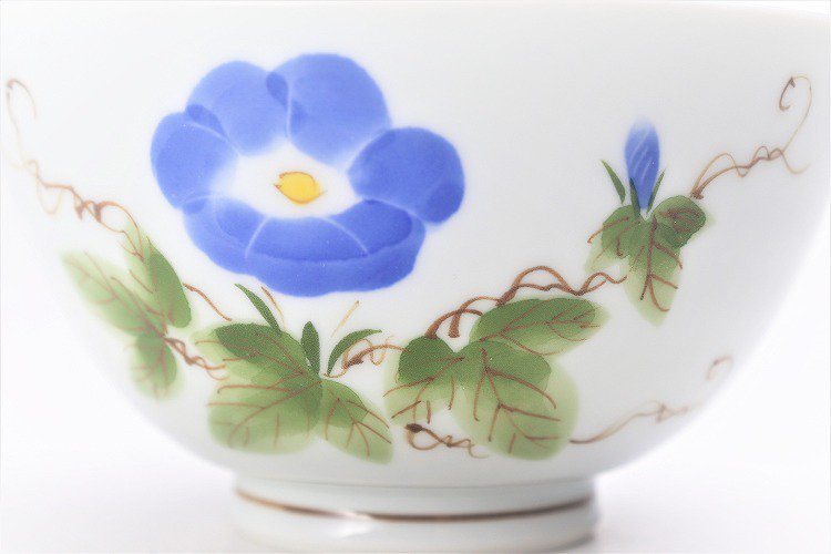 〇誕生花シリーズ　アサガオ　茶碗　(7月誕生花) 画像サブ2