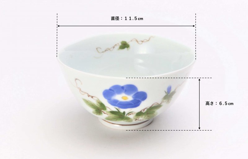 〇誕生花シリーズ　アサガオ　茶碗　(7月誕生花) 画像サブ6