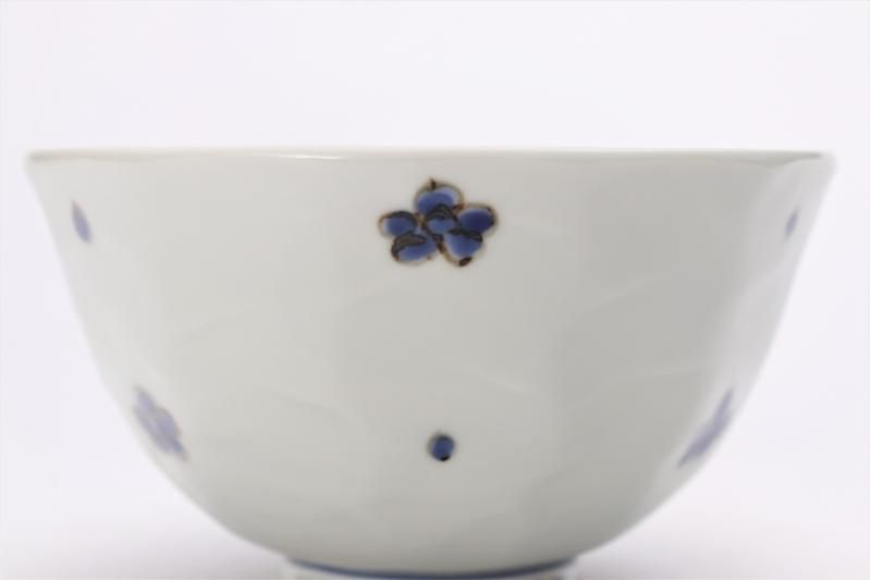 そうた窯 染付小花紋面取茶付