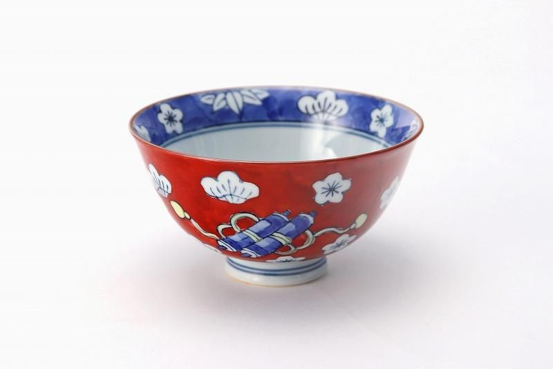 染付　茶椀 径11.0cm 蓋付茶碗 染付「鳳凰文」 明治29年 2客セット