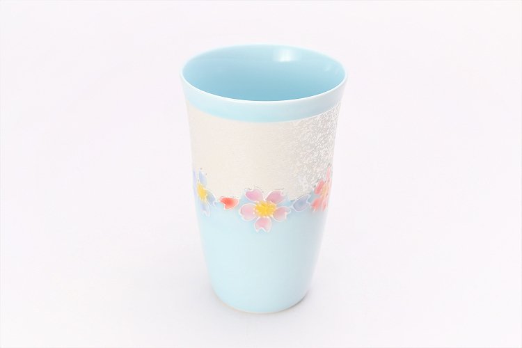☆楽々シリーズ　水釉花つなぎラスター　フリーカップ　(化粧箱入り) 画像メイン