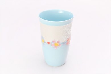 ☆楽々シリーズ　水釉花つなぎラスター　フリーカップ　(化粧箱入り)