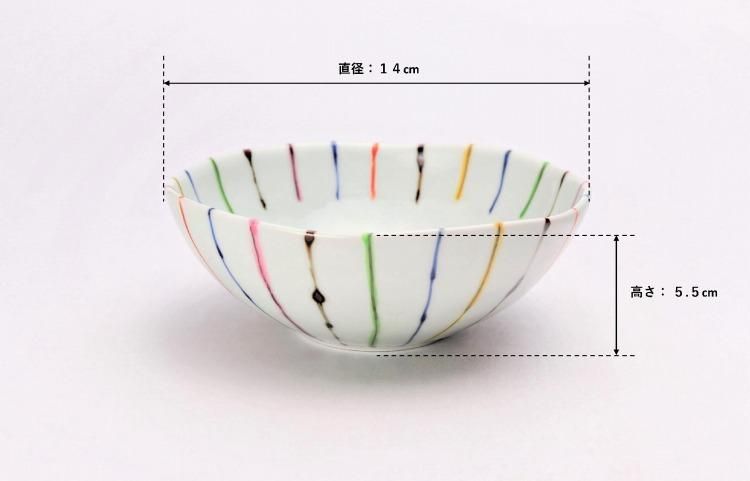 そうた窯 染錦線十草 4.5寸ボウル