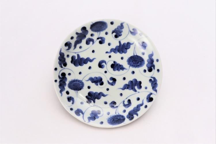 そうた窯 染付菊唐草 6.5寸深皿