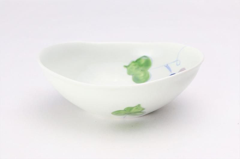 一峰窯 彩ぶどう 楕円浅小鉢