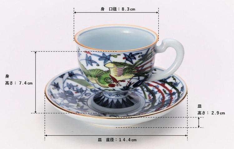 亮秀窯 錦鳳凰唐草 コーヒー碗皿 亮秀窯 錦鳳凰唐草 コーヒー碗皿