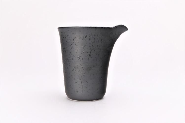 梶貞製陶所 黒ルリ吹 一合片口酒器セット