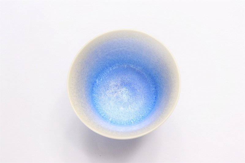 ☆真右ェ門窯　手造り 藍染ロックカップ(たて) 木箱付 画像サブ2