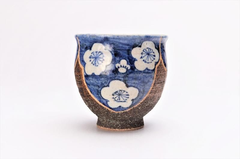洸彩窯 四季の花(青) 湯呑