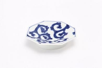☆伯父山窯　蛸唐草八角手塩皿