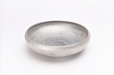 【受注生産】☆陶悦窯　晶雲母銀6.5寸鉄鉢