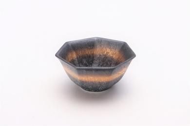 ☆陶悦窯　晶金帯　七角小付