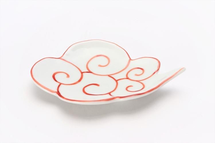 e2831 赤楽 図変 小皿 浅尾宗筌 共箱 径12cm 絵変 銘々皿 赤絵寿字皿 | みつはし陶舗