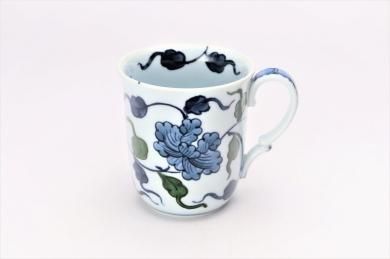 【受注生産】☆亮秀窯　牡丹唐草　マグカップ