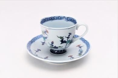 【受注生産】☆亮秀窯　あざみ　花型コーヒーカップ
