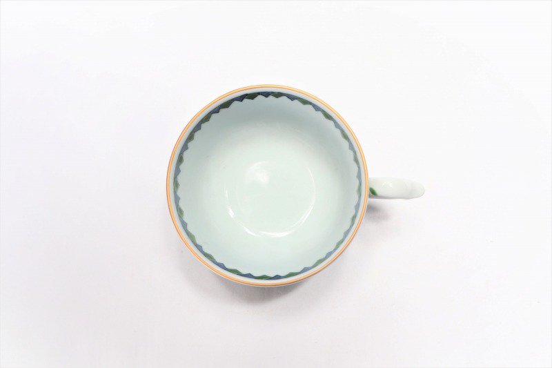 【受注生産】☆亮秀窯　緑彩唐花　紅茶碗 画像サブ3