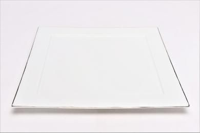 〇MARUKEIオリジナル　渕プラチナ白マット　25cm角プレート