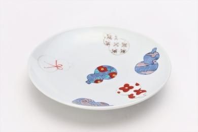 有田焼 福泉窯 黒紋釉刷毛茎金彩ツワ型小付 6点セット