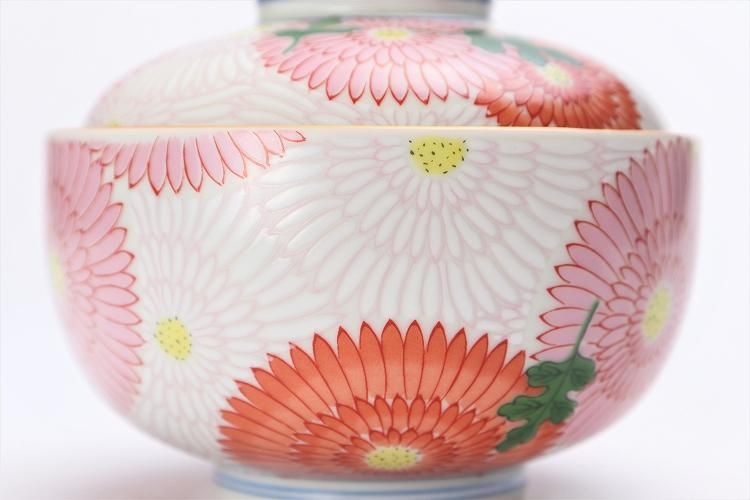 幸楽窯 錦菊花尽くし 小蓋物