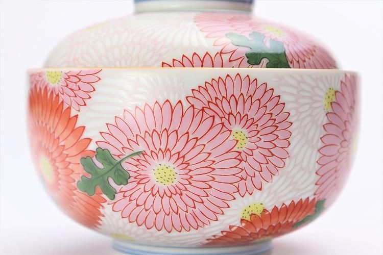 幸楽窯 錦菊花尽くし 小蓋物 幸楽窯 錦菊花尽くし 小蓋物