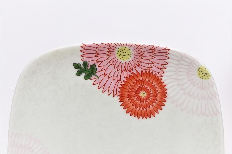 芸能人愛用 幸楽窯 錦銀叩き菊花尽くし 丸正角銘々皿 食器
