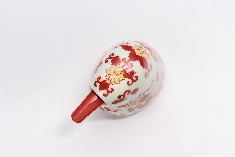 幸楽窯 錦赤唐草川蝉形 ミニ汁次