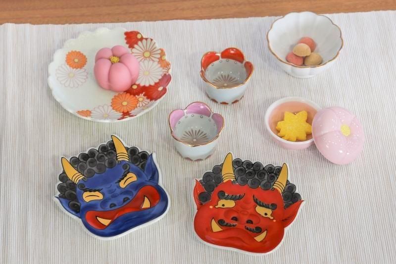 幸楽窯 錦泣いた赤鬼銘々皿(小)